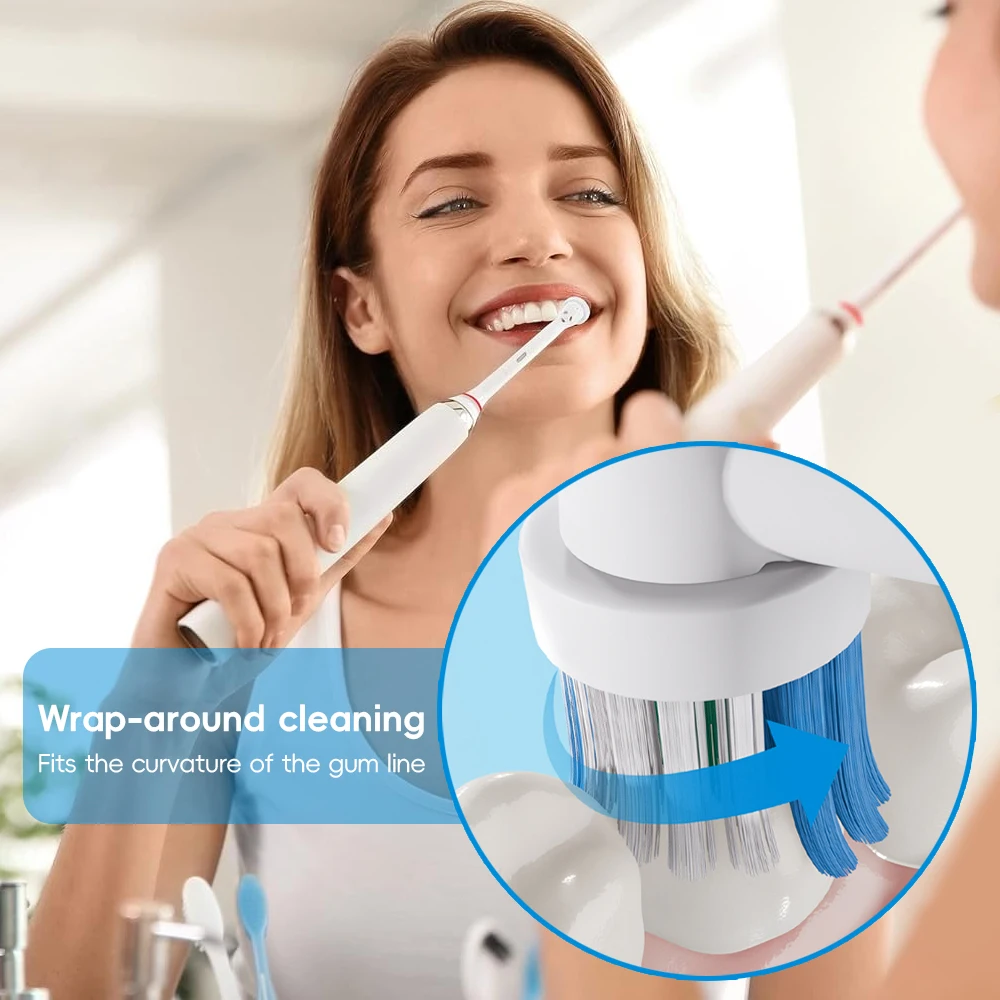 4/8/12/20 Pcs Compatible with Oral B Click-on Electric Toothbrush Replacement Brush Heads, Toothbrushes Head Refill for 1000 500