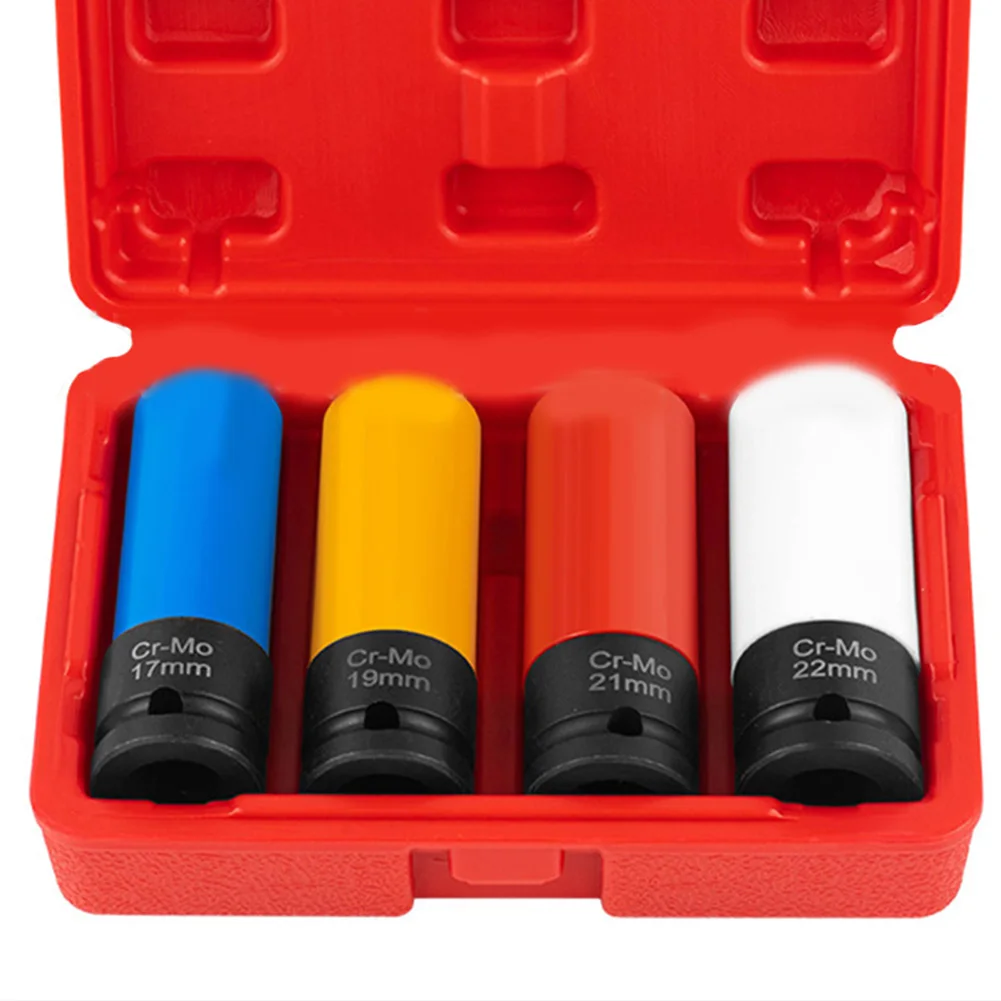 Set Di Chiavi A Bussola A Percussione Da 4 Pezzi Set Di Chiavi A Bussola Da 1/2 "17/19/21/22Mm Presa Per Dadi A Percussione Profonda Per Strumento Dri