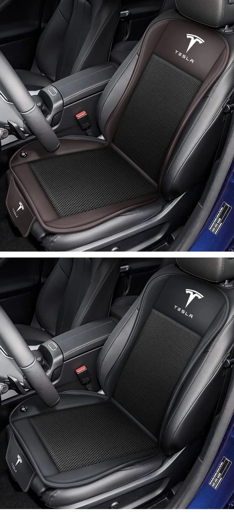 Housses sièges voiture Tesla Model S en alcantara