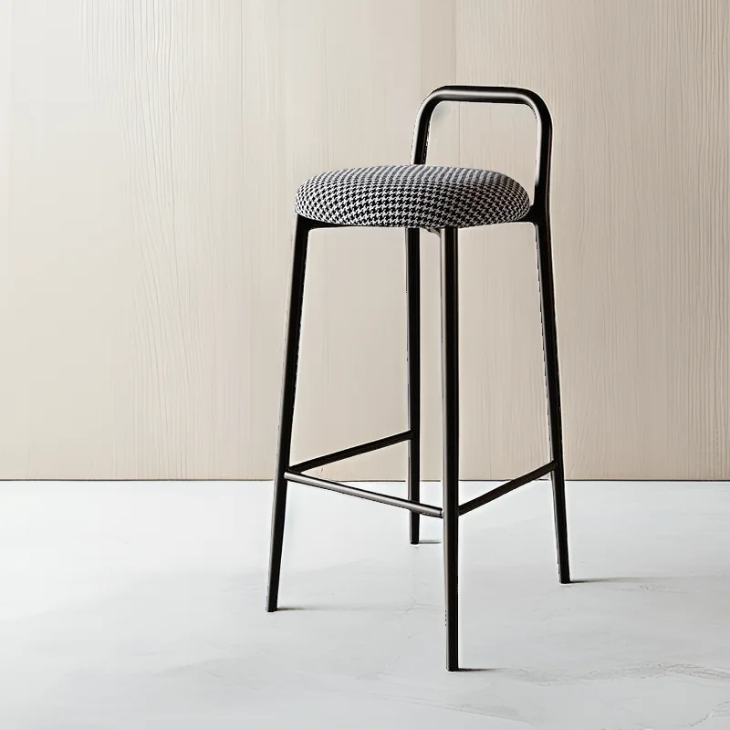 Modern Round Bar Stool Stackable High-Tall Chair Minimalist Counter Stool for Cashier Desk Stylish Pub Stools for Kitchen or Bar