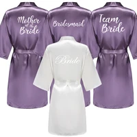Nouveau peignoir mariée Satin-soie Robe femmes fête de mariée soeur équipe mère douche cadeau demoiselle d'honneur mariage Robes courtes YE7883 1