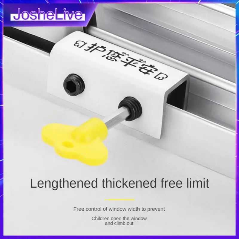 Non-perforated Window Screen Limiter Aluminum Alloy Door and Window Fixed Push-pull Child Lock Buckle Anti-theft Lock