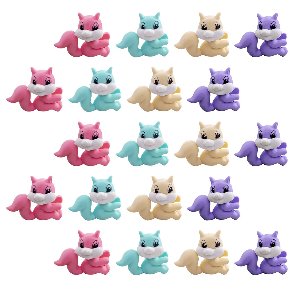 

20 Pcs Eraser Toddler Rubber Erasers Student Adorable Animals Mini Toys Cartoon Squirrel Students Stationery Kindergarten