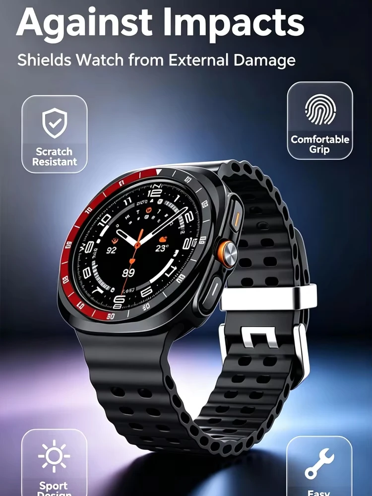 Protective Hard PC Bumper Shell with Scale Bezel for Smartwatch - Cover for 47mm Ultra 2