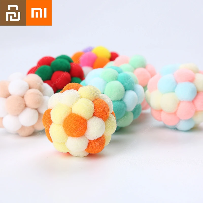 Xiaomi Pets Toy Colorful Handmade Bouncy Ball Planet Ball Kitten Toy Peluche Bell Ball Mouse Toy Cat Toys Forniture Interattive Per Animali Domestici
