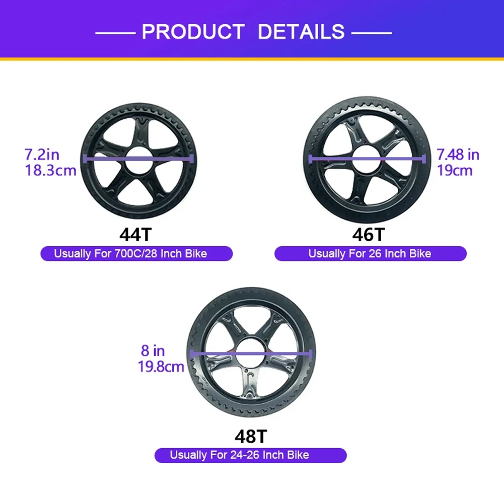 

Звездочка колеса 44T, 46T, 48T BBS01, BBS02, средний привод, сталь + ABS, черная, практичные велосипедные Электровелосипеды