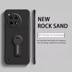 Rock Sand Matte Frameless Phone Case with Rotating Holder - OnePlus 8T (Black)