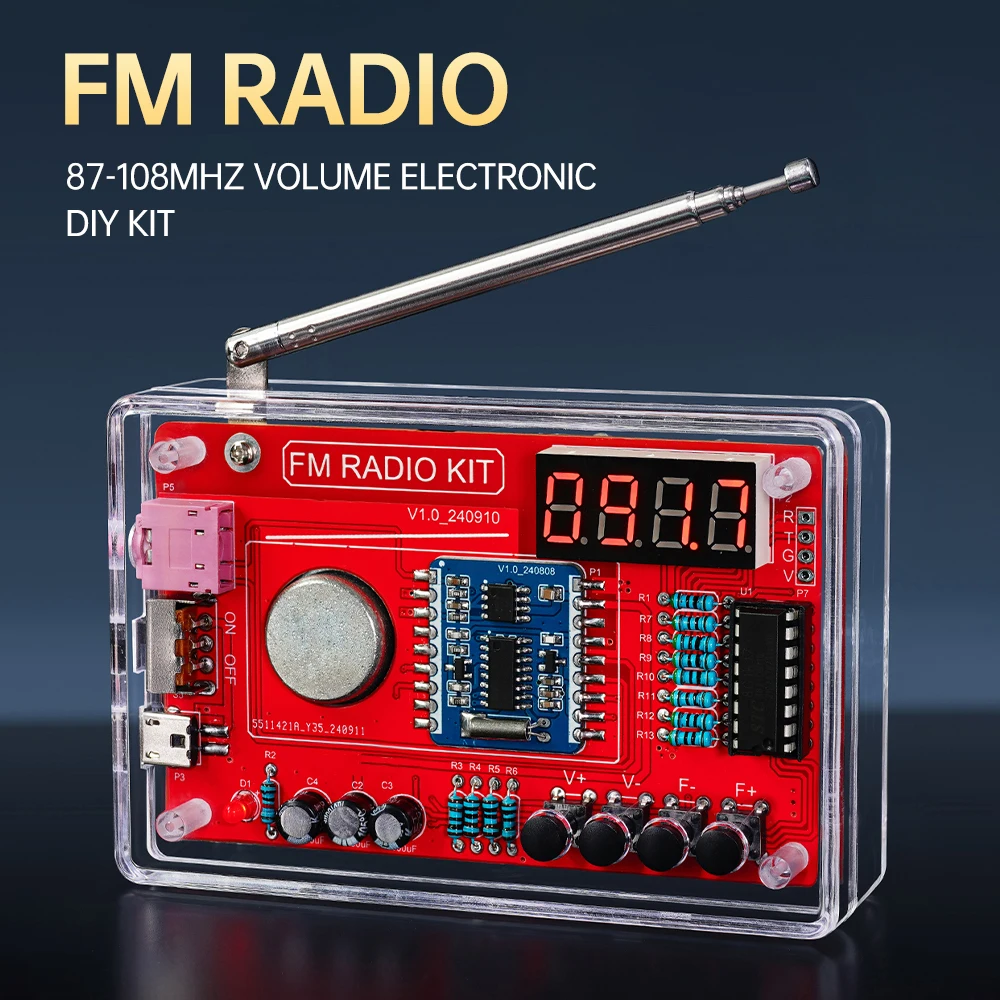 مكونات طقم راديو FM قبل التجميع