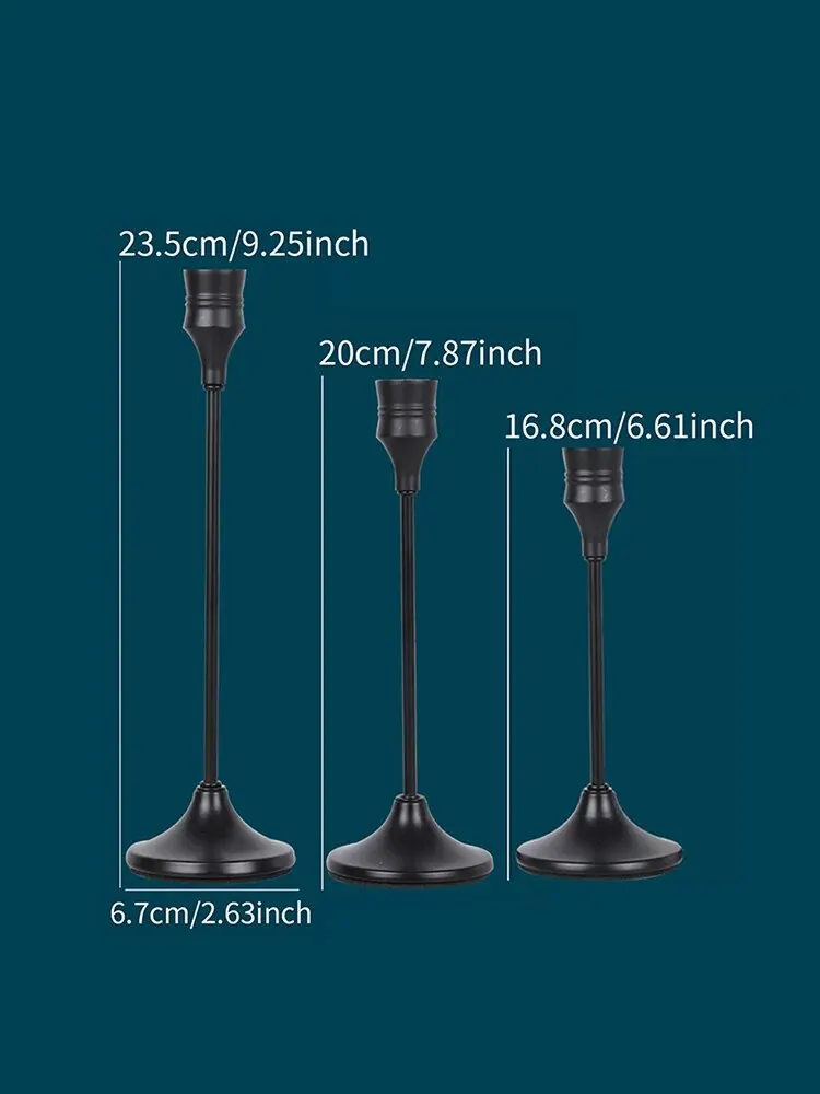 Candle Holders 3 Pieces of Metal Iron Electroplated Candlesticks European Style Wedding Candlelight Dinner Table Candlestick Accessories