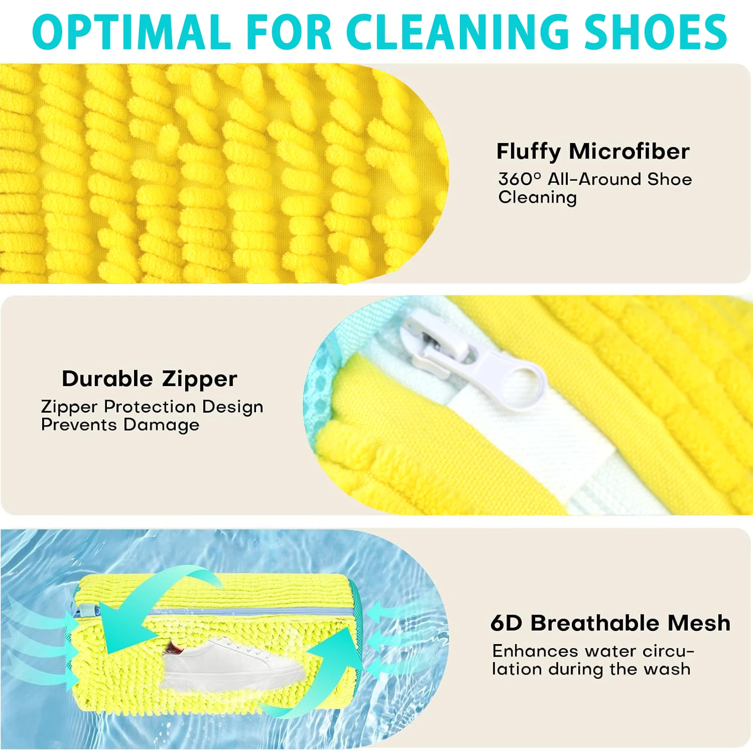 Waschen Schuhe Tasche Baumwolle Wäsche Schuhe Schutz Flauschige Fasern Polyester Freundliche Anti-Verformung Schuhe Kleidung Organizer – Detail 3