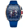 MINI FOCUS Student Tonneau Dial Military Silicone Strap Youth Sport Clock Quartz Watches for Men's Chronograph Wristwatch 0399G 2