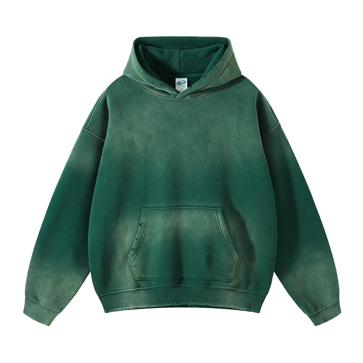 thumbnail image 1 of Sudadera con capucha de lana gruesa, Color sólido, tintado en aerosol, más espacios en blanco, 1 of 5