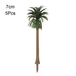 5-Piece Miniature Palm Tree Plant Pots for DIY Bonsai and Craft Scenery Decor (7cm)