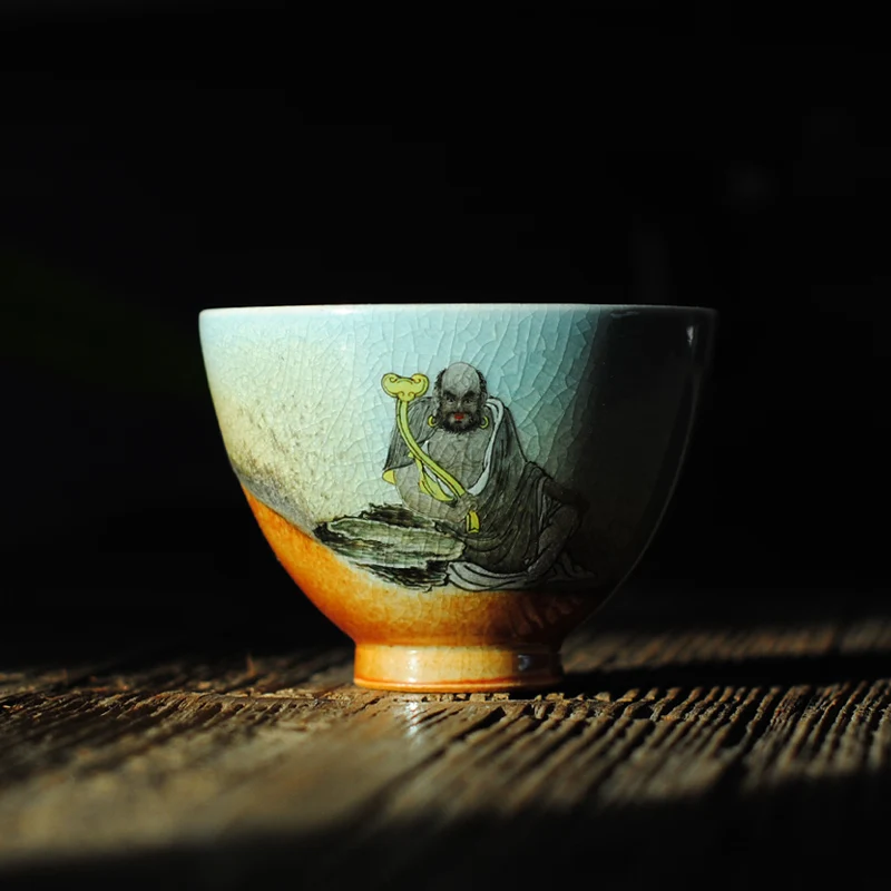 

Kiln Jingdezhen Tea Set Firewood Glaze Kiln Tea Cup Damo Arhat Crackled Glaze Tea Set Single Cup Kung Fu Tea Cup