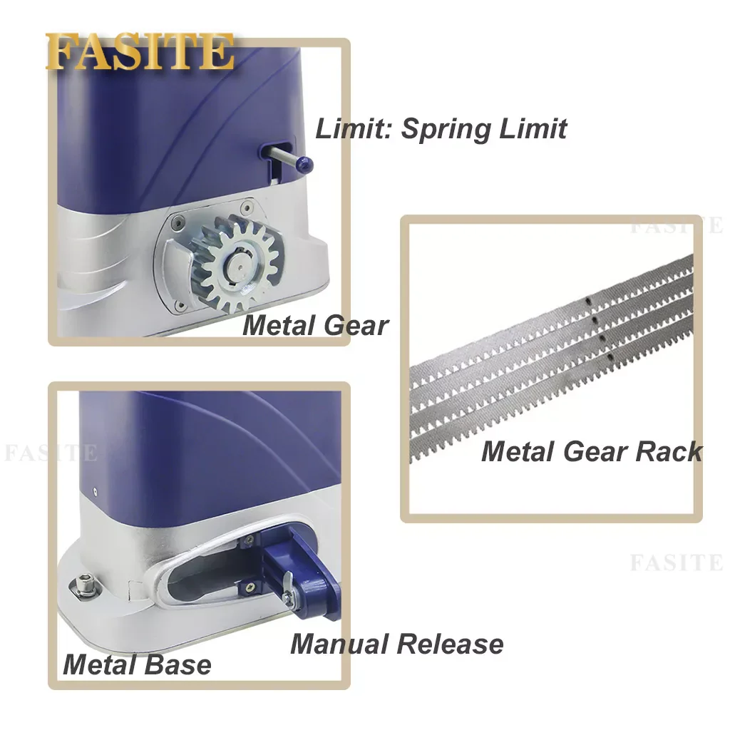 Description Picture 5 of itemHeavy duty 800 kg 220 VAC automatic door operators sliding gate motor electric sliding gate opener