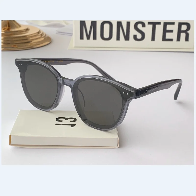 

Original Factory GENTLE MONSTER FLATBA GM Lang Series Grey Acetate Cat Eye Men Women Sunglasses Business Casual Couple Eyewear
