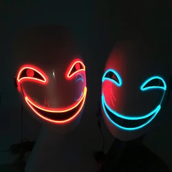 2023 Halloween New Arrival LED Mask Glowing Dark Night Cosplay Movie Hero Role Mask Flashing In Carnival  Party