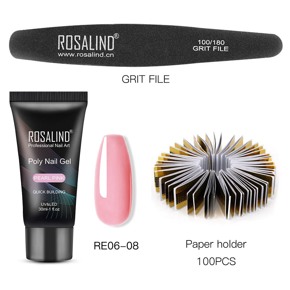 Rosalind Poly Nail Gel Set Vernice Crystal Nail Supplies For Professionals Kit Acrilico Estendere Rapidamente I Kit Gule Per Fototerapia Uv