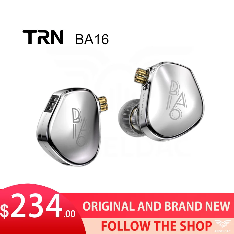 

TRN BA16 32BA Driver Unit In Ear Earphone Balanced Amarture HIFI Wired with Tuning Switch Cancelling HIFI Earbuds Bass Headset