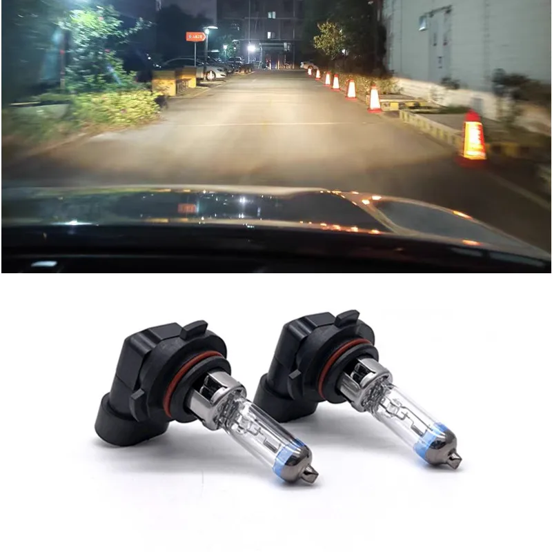 2개입 9012 자동차 할로겐 전구 플래티넘 헤드 HIR2 12V55W 상하향등 안개등 전구 자동차 3800K 헤드라이트 램프