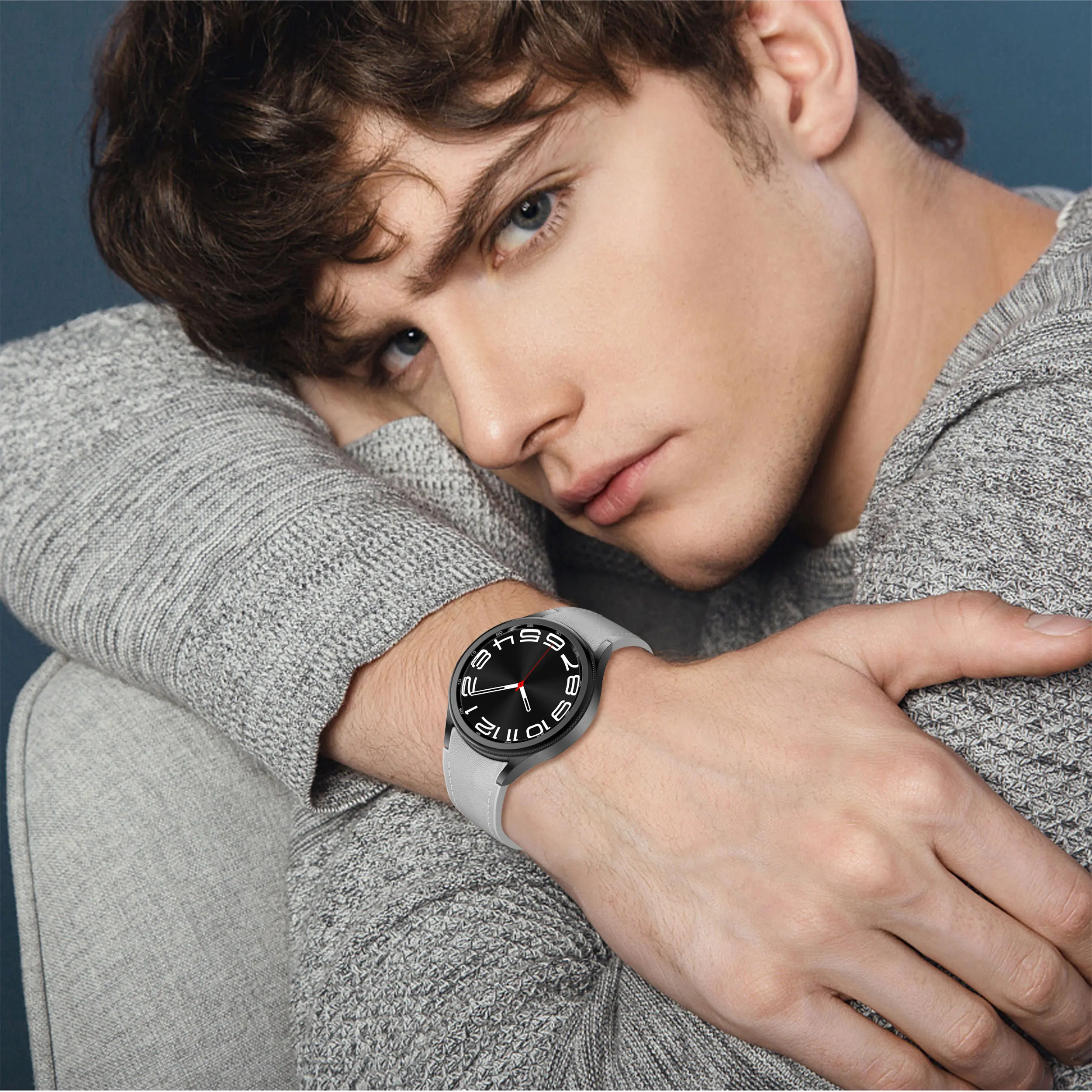 Premium Dual-Material Leather and Silicone Watch Strap Bracelet
