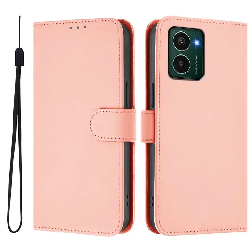 Premium Wallet Flip Cover Phone Case with Lanyard and Magnetic Buckle Closure
