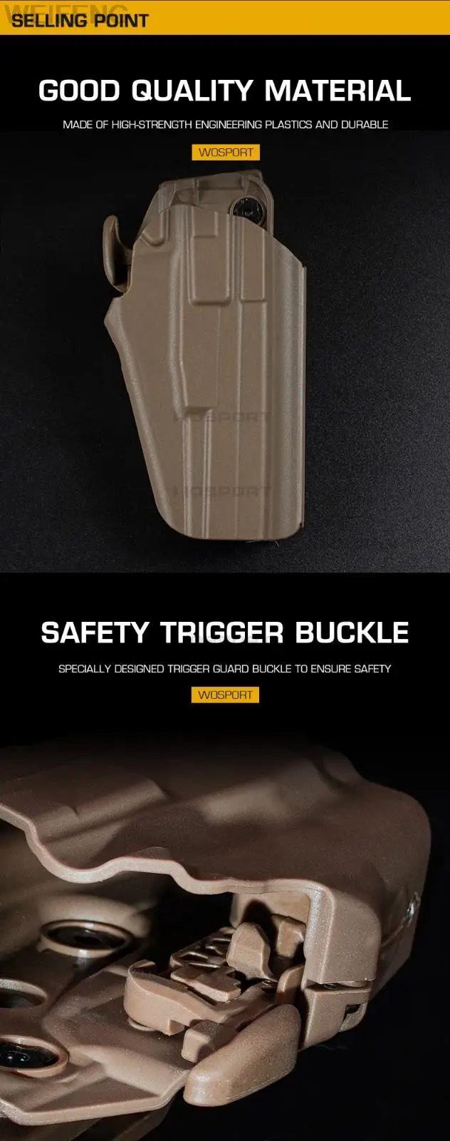 Description Picture 6 of itemTactical Gun Holster for Glock 17L/34/35/40/41 Colt 1911 CZ75 S&W Pistol Case with Drop Leg Paddle Hunting Accessories