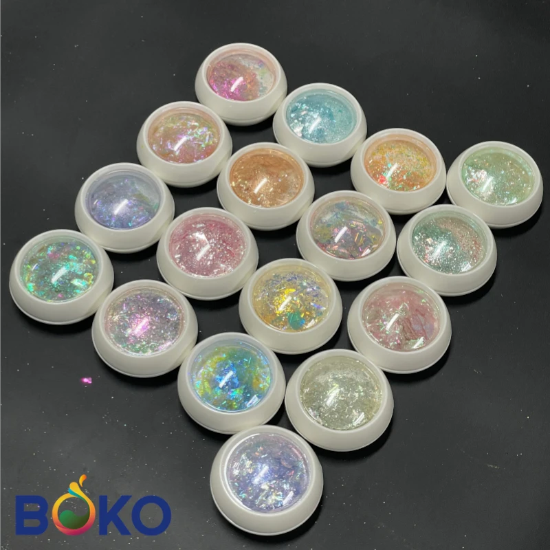 BOKO 1pc Aurora Opal Nail Flake Nail Design Mermaid Opal Irregular Sequins Holographic Flakes DIY Manicure Pigment