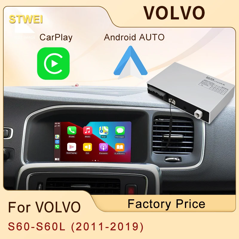 

Автомобильный модуль STWEI для Apple CarPlay, Android, для VOLVO S60 S60L 2011-2019, радио Box Mirror Link, задняя камера Переднего Вида