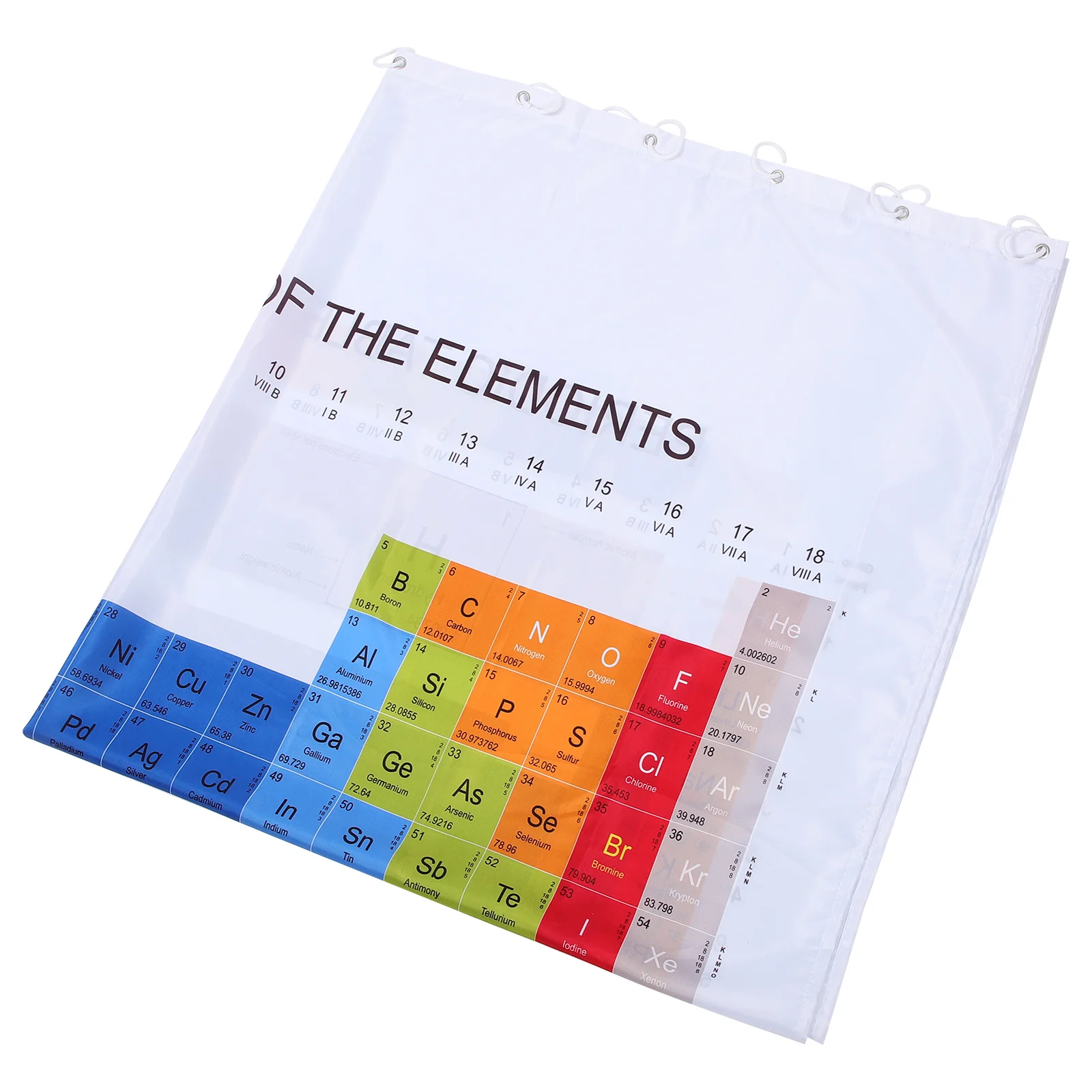 

Periodic Table Shower Curtain Learning Bath Decor Waterproof Standard Liner Polyester Decorate Pattern