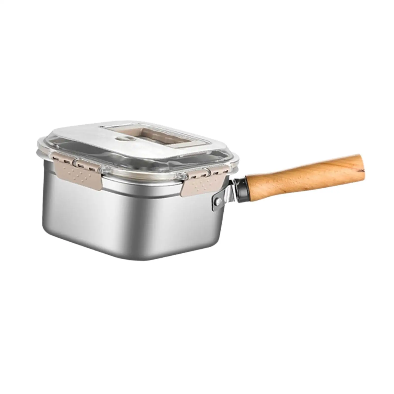 Small Deep Fryer Pot Wood Handle Home Kitchen Easy to Clean Frying Basket for Small Deep Fryer Pot Wood Handle Home Kitchen Easy to Clean Frying Basket for