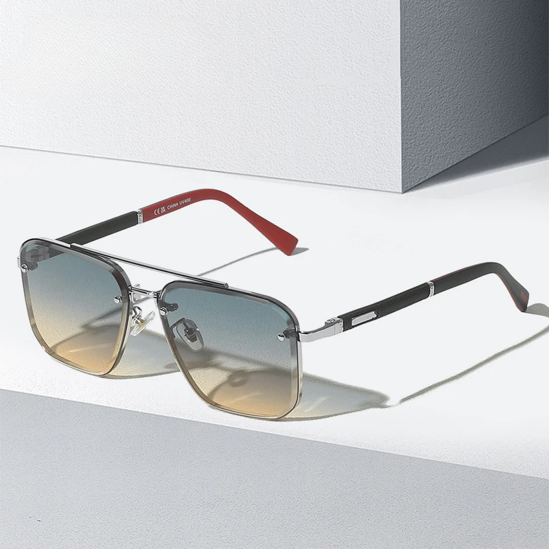 

New spring leg square frame sunglasses 22314 men's metal frame sunglasses driving sunglasses نضارات رجاليه