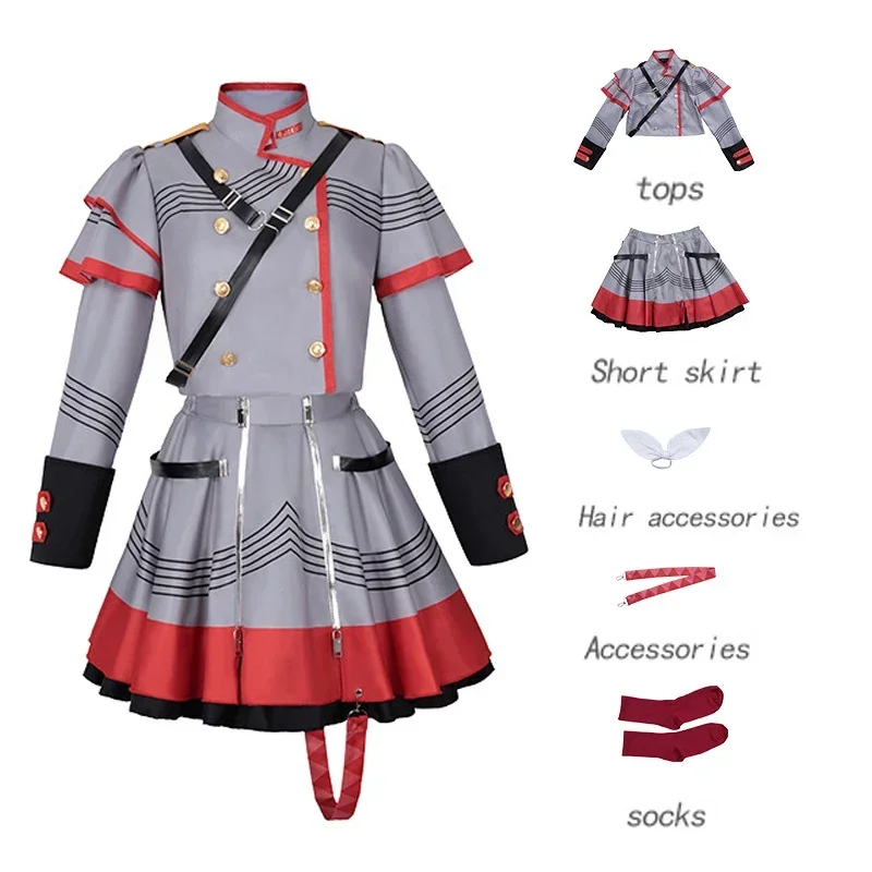 Anime Vtuber Kasane Teto Cosplay Costume Adult Women Top Skirt Uniform Suit Halloween Outfit Party Performance