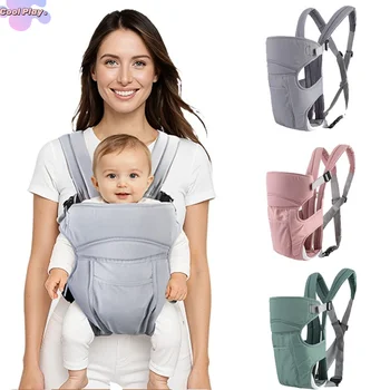 Marsupio Porta Bebè Traspirante Multifunzionale Portatile con Quattro Metodi di Indosso, Fascia Avvolgente a Tracolla