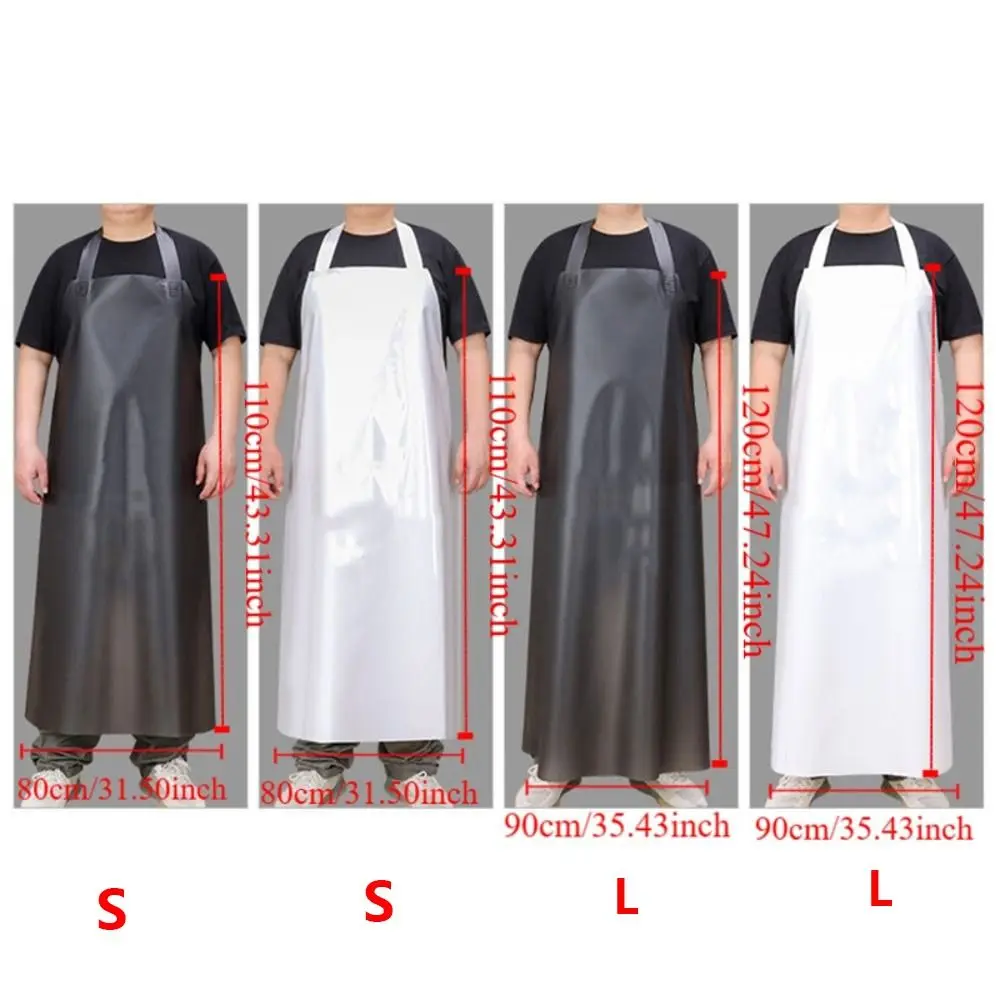 Odorless TPU Oil Resistant Apron Heat-Resistant Thicker Long Waterproof Dishwasher Apron Dirt-Proof Transparent Black