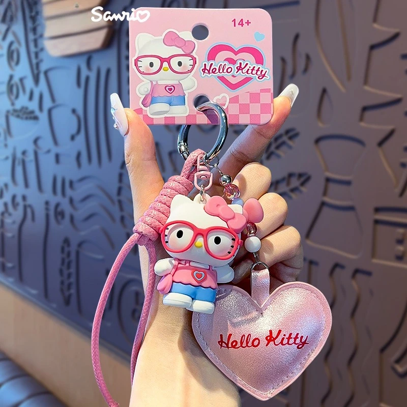 2026 New Kawaii Hello Kitty Car Keychain Cartoon Backpack Pendant Children's Drawing Backpack Accessories Girl Gift