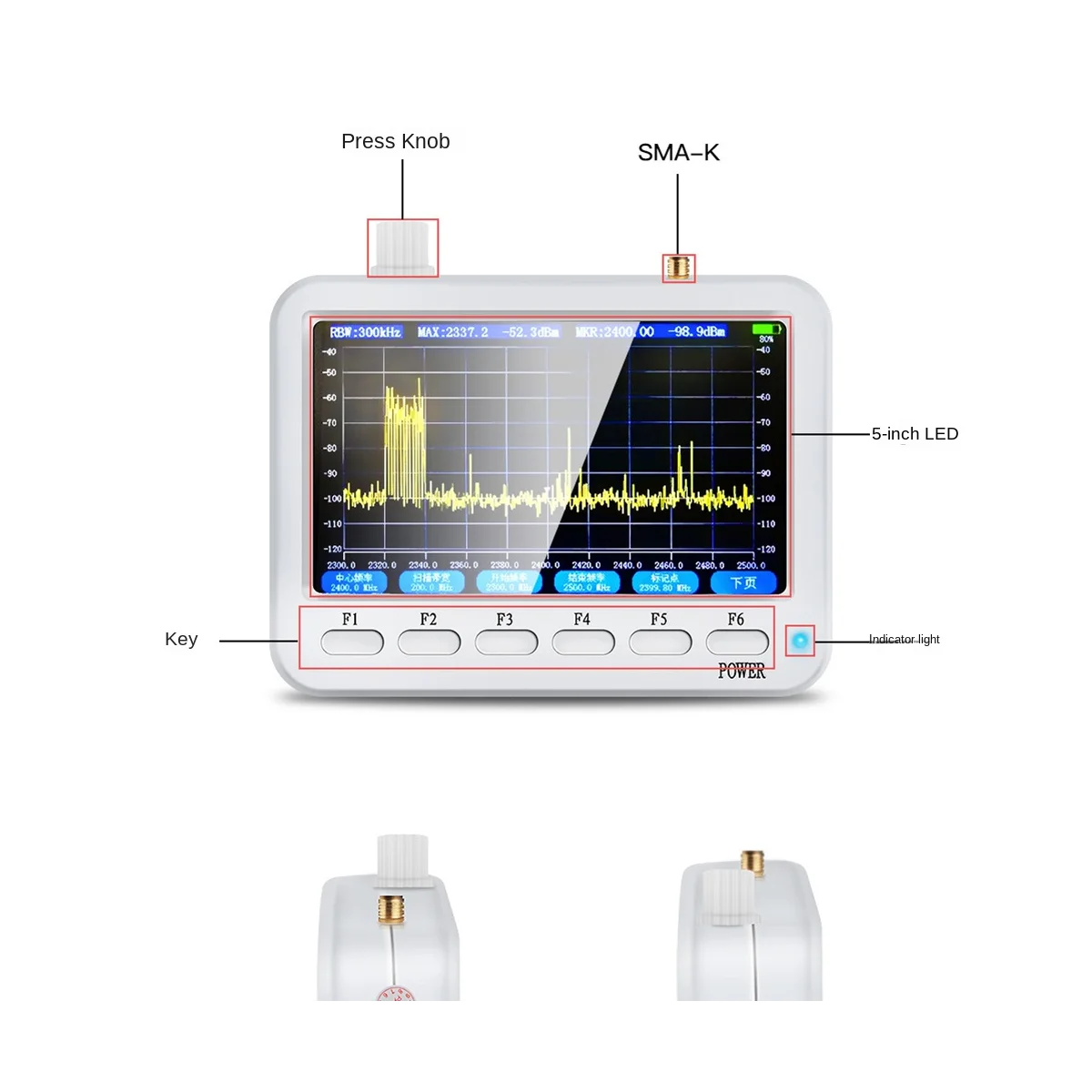 New XT-127-AT DIY Spectrum Analyzer RF Spectrometer 240M-2.9G WiFi Walkie-Talkie RFID Radiation Monitor images - 6