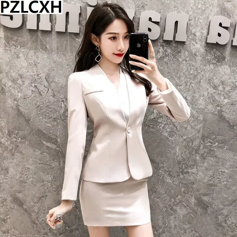 Autumn and Winter Fashion Temperament Goddess Fan Manager Work Clothes Front Desk Suit Dress High-end Professional Suits Female