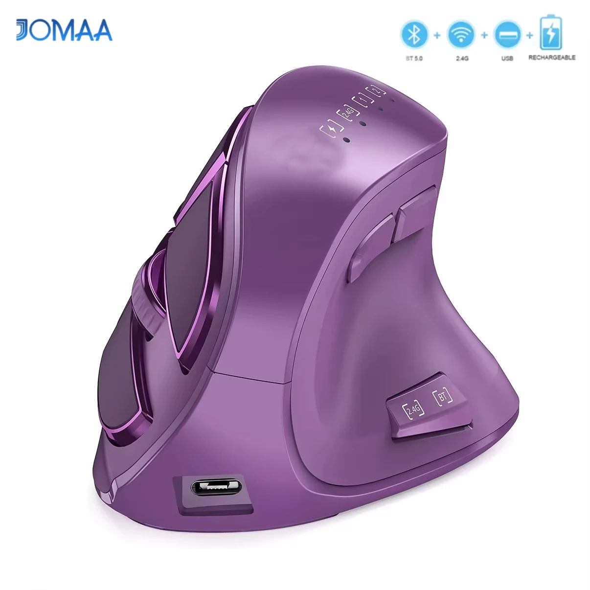 Wireless Mouse Ergonomic Bluetooth Rechargeable Optical for Multi-Purpose Compatible Apple Computers