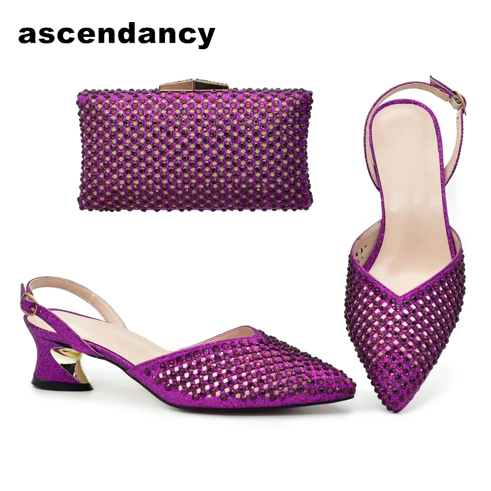 ElegantLowHeelsNigeriaPopularDesignAfricanLadiesShoesandBag