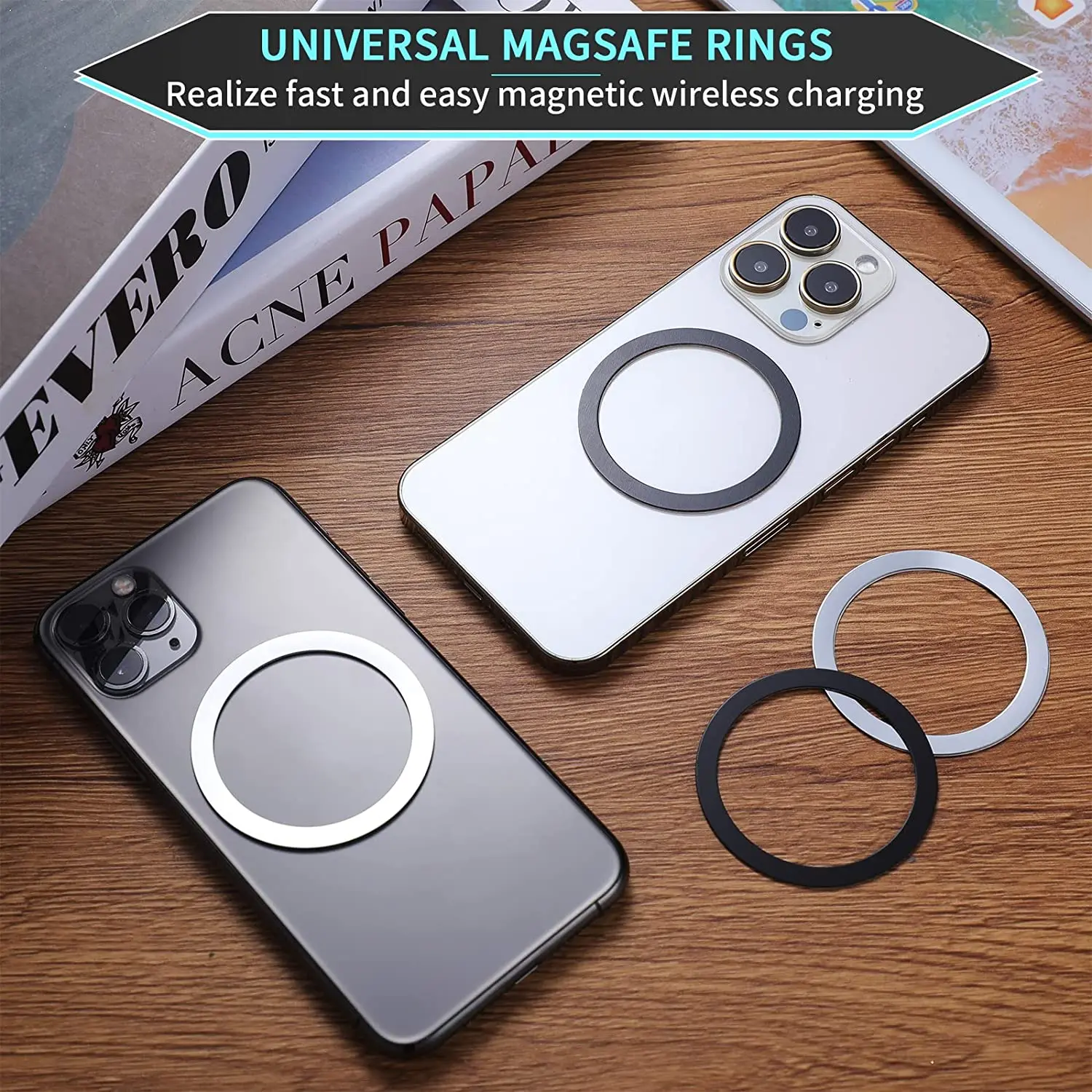 30pcs for Magsafe Magnetic Plate Ring Universal Metal Sticker Support  Wireless Charger Metal Plate Sheet for Magnet Car Holder