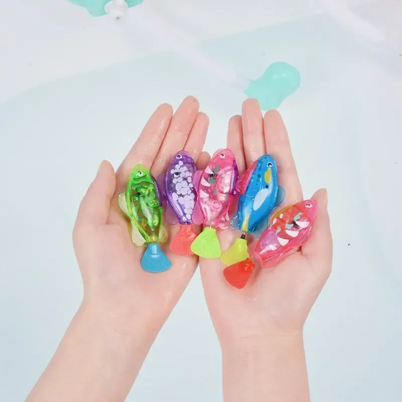 Electronic Fish Baby Summer Bath Toys Pet Cat Toy Swimming Robot Fish with LED Light Kids Water Swim Pool Bathtub Toy Funny Gift 4