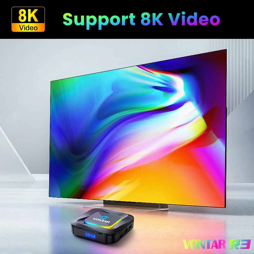 VONTAR DQ08 Pro 4GB 128GB RK3528 RGB Smart TV Box Android 13 Quad