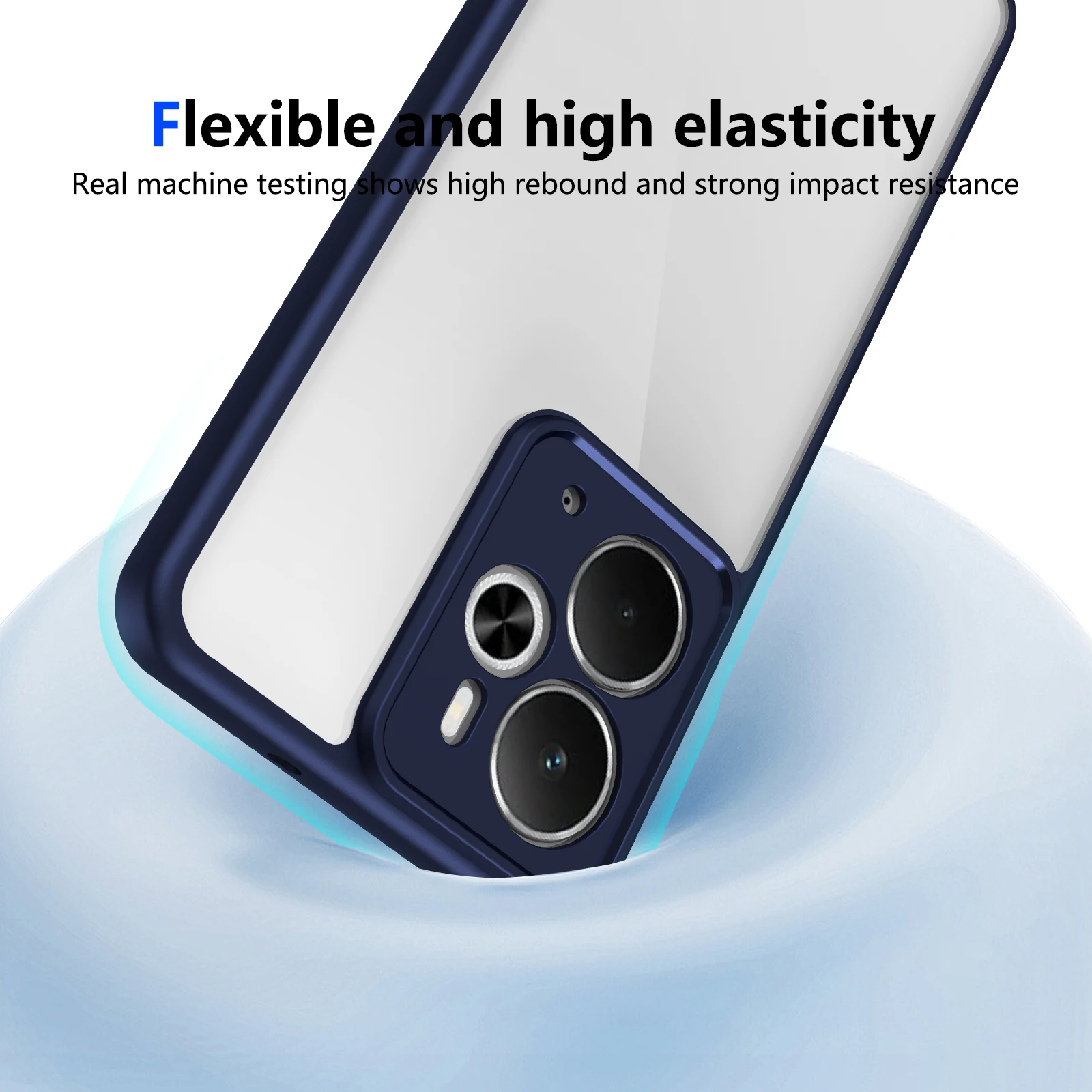 Clear Shockproof Phone Case with Hard Acrylic Back Protection