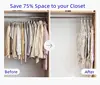 Reusable Hanging Vacuum Storage Bags for Clothes, Coats, Jackets, Hanging Compressible Storage Bag Space Saver Bags 2