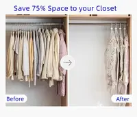 Reusable Hanging Vacuum Storage Bags for Clothes, Coats, Jackets, Hanging Compressible Storage Bag Space Saver Bags 2