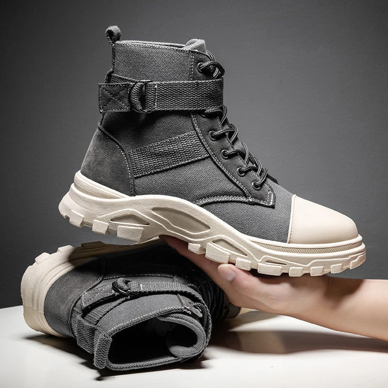 canvas high top boots