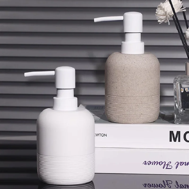 Nordic Sandstone Emulsion Bottle Luxury Bathroom Hotel Press Shower Gel Bottle Soap Dispenser Bathroom Decoration Accessories