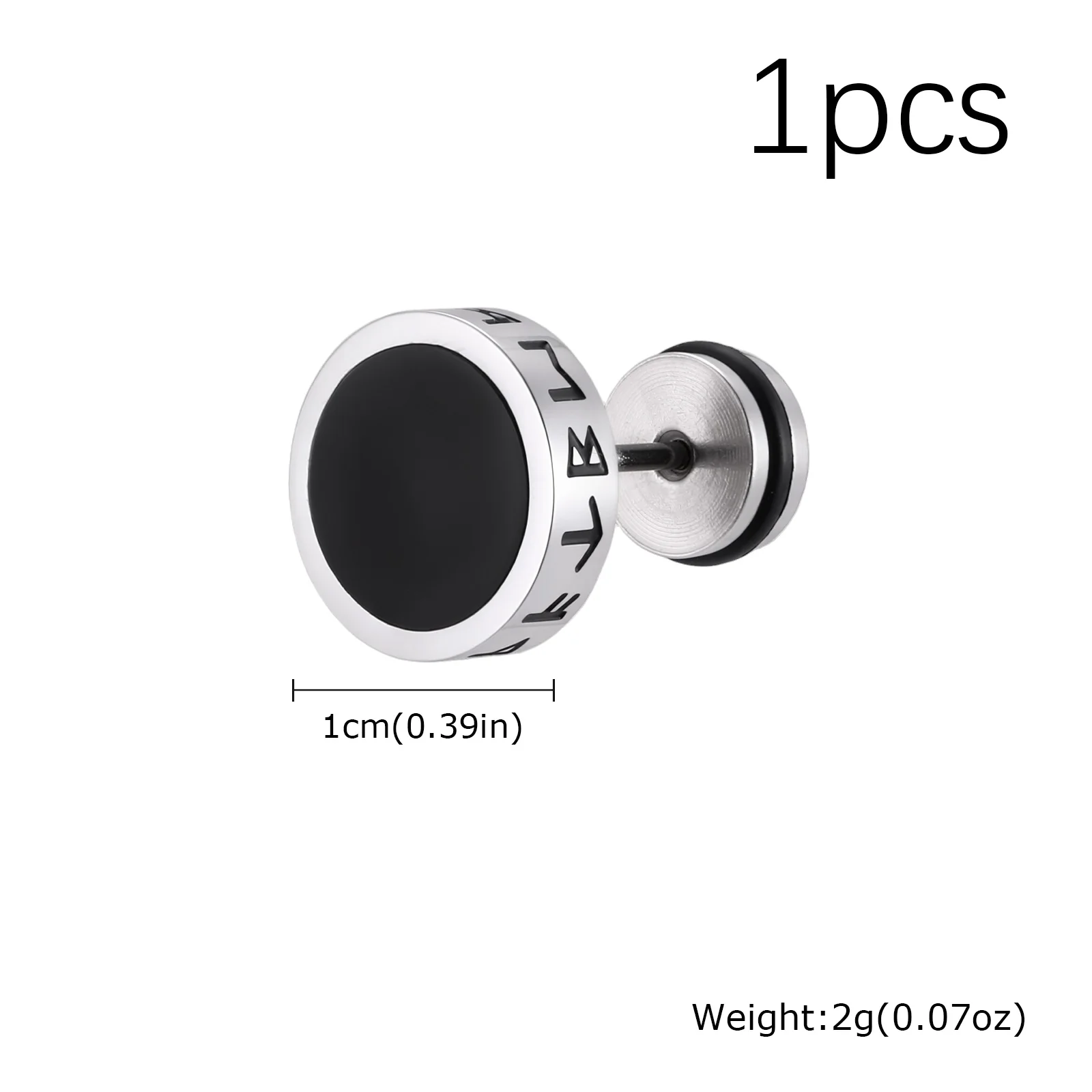 Vintage Gothic Norse Viking Stud Earrings for Men Boys, Rock Punk Runes Round Earrings, Fashion Piercing Jewelry Gift image 18