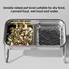 Elevated Cat Dog Bowl Stainless Steel Raised Cat Food Water Bowl Set With Anti Slip Stand For Indoor Cats Pets Feeding Supplies 2